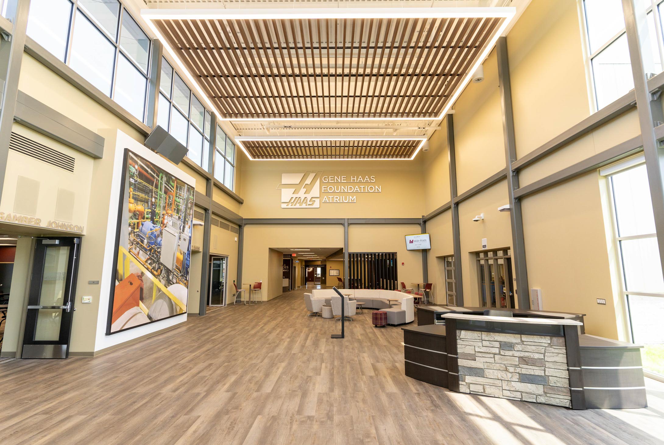 Inside the atrium at the AMETA Center.