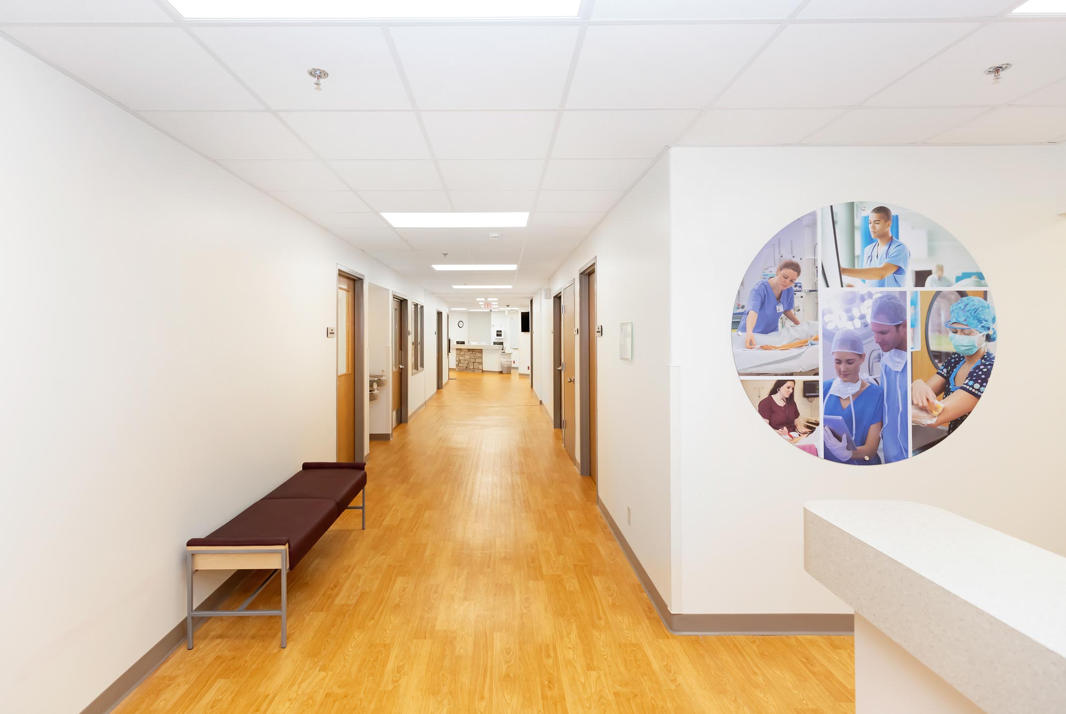 Healthcare Simulation Center hallway.